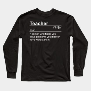 Teacher Pun Definition Long Sleeve T-Shirt